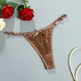 thumbnail image 6 of felwors Satin G String Thongs 2-Pack for Women Sexy Plus Size Panties Low Rise Underwear Cheeky Chain Bikini Hipsters(Coffee, M), 6 of 9