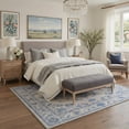 thumbnail image 6 of DEORAB 9x12 Area Rugs Floral Medallion Print Pattern Dusty Blue Low Pile Lightweight Machine Washable Non Slip Rug for Living Room, Bedroom, 6 of 6