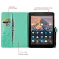 thumbnail image 4 of Fire HD 10/HD 10 Plus Tablet Case (11th Generation, 2021 Release) - Slim Embossed Butterfly Premium Leather Folio Stand Wallet Cover, Green, 4 of 5