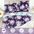 thumbnail image 2 of TANOFAR Kids Twin Bedding Sets for Girls, 5 Pieces Reversible Twin Comforter Set, Soft & Comfortable Microfiber Bed in a Bag Set Includes Comforter, Fitted Sheet, Pillowcases & Flat Sheet (Purple Flo, 2 of 8