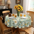 thumbnail image 2 of Round Tablecloth 70inch, Tablecloth Waterproof and Wrinkle-Free, Summer Daisy Rustic Table Covers, Summer Decorations for Home, 2 of 6