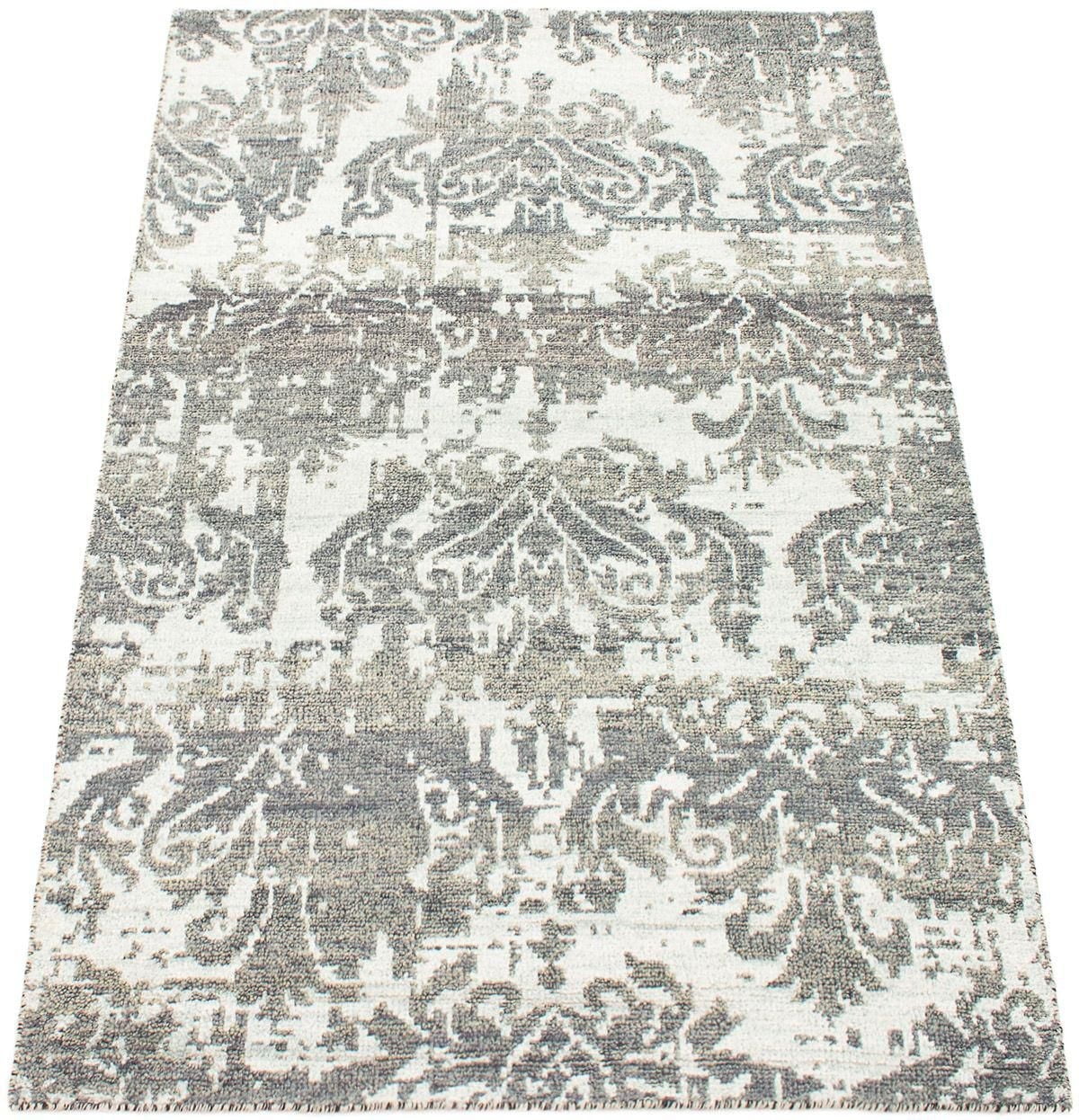 ECARPETGALLERY 5'1" x 7'10"  Transitional La Seda Hand-knotted Area Rug for Living Room, Dining Room and Bedroom in Grey