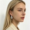 thumbnail image 5 of SFTING Hoop Earrings for Women Braided Vintage Silver Plated Chunky Huggie Valentine Gift for Her, 5 of 7