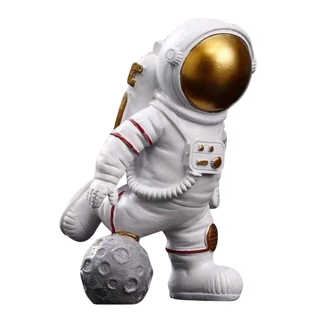 Resina Astronauta Astronauta Estatua Adorno Oficina En Casa Escritorio Estatuilla Decoraciones Oro 9,5x9,5x15,5 Cm Sunnimix Figuras de astronauta de resina