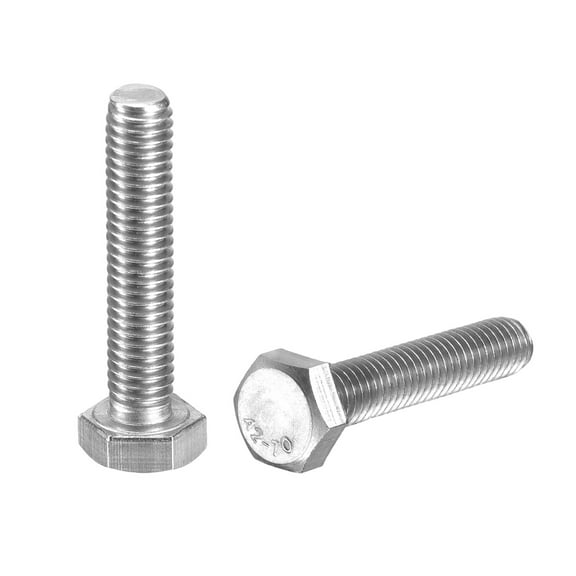 2Pack M6-1 x 30mm Left Hand Hex Head Bolt, 304 Stainless Steel Reverse Fully Threaded  Fastener Screws Bolts for Machinery, Automobiles and Construction