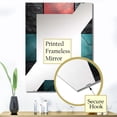 thumbnail image 3 of Designart "Elegance of Blue and Red Chevron Tile I" Abstract Tile Oversized Wall Mirror - Modern Abstract Entryway Big Wall Mirror - Multiple Color Options, 3 of 6
