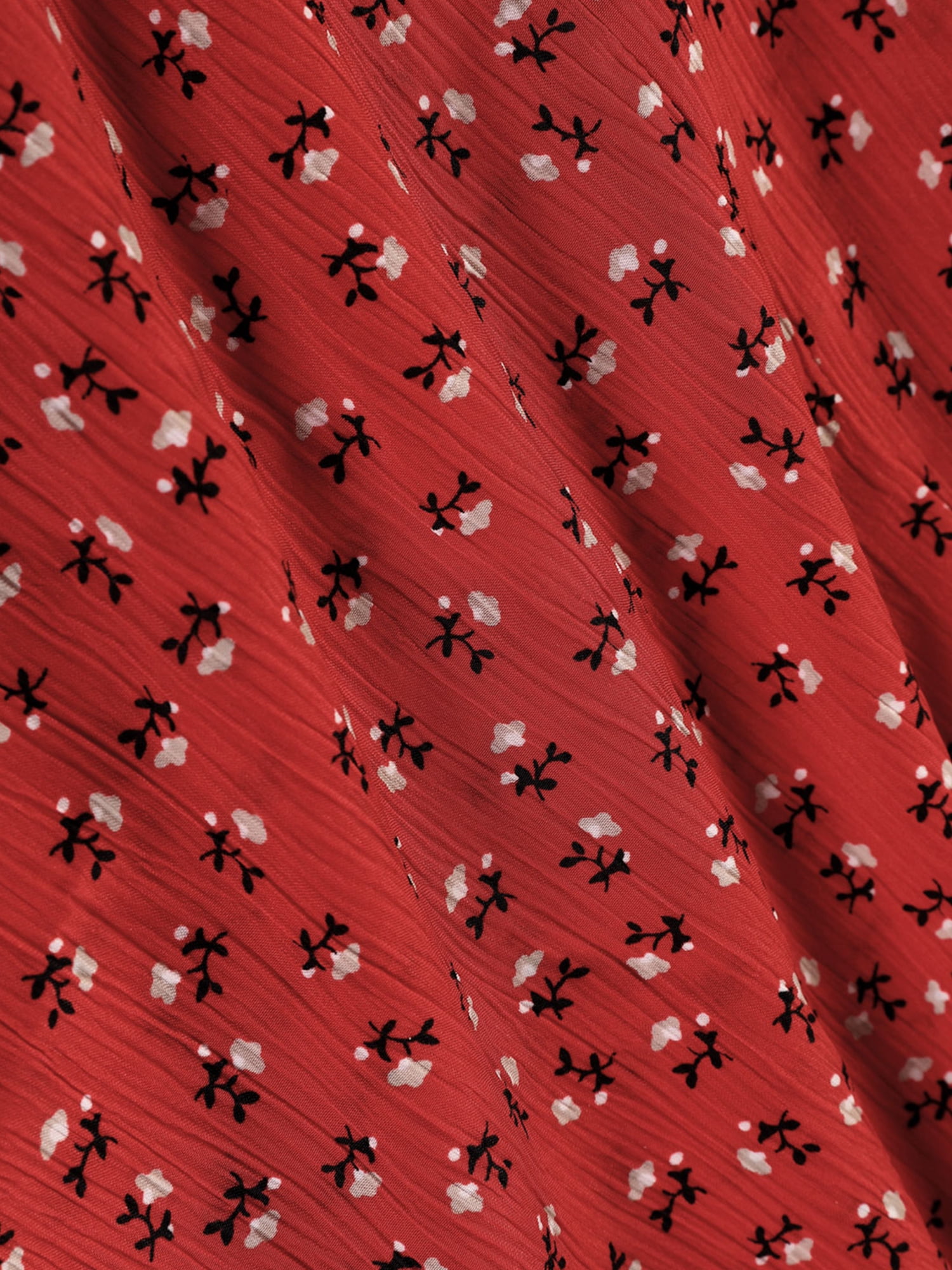DARING DIVA Floral Bow Tie V Neck Short Sleeve Ruffle Dress M Red