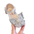 thumbnail image 2 of Girls Dress Shoes Mary Jane Shoes for Girls with Low Heel Princess Bling Pearl Crystal Butterfly Ballet Flats for Wedding Party, 2 of 7
