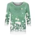 thumbnail image 4 of Pisexur Chandails de Noël pour Femmes Chandails à Manches 3/4 pour Femmes Chandails à Col Rond Graphiques Amusants Chandails à Capuchon Décontractés pour les Fêtes de Noël Confort Amples Mode d'Automne Chandails à Enfiler, 4 of 4