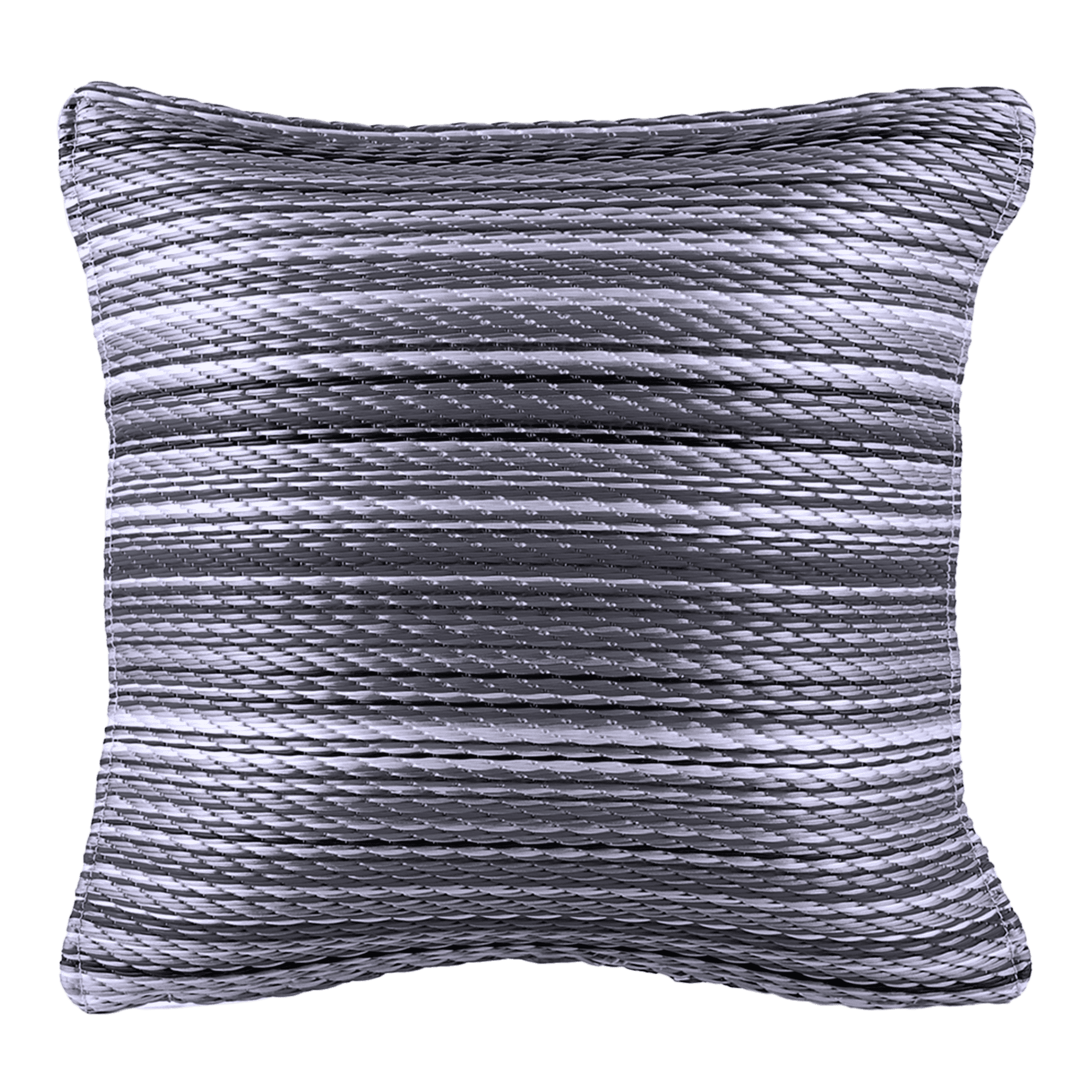 Fab Habitat Outdoor Premium Recycled Plastic Pillow - Waterproof, Fade Resistant - Striped - Patio, Porch, Deck, Balcony - Cancun - Midnight - 20" x 20"