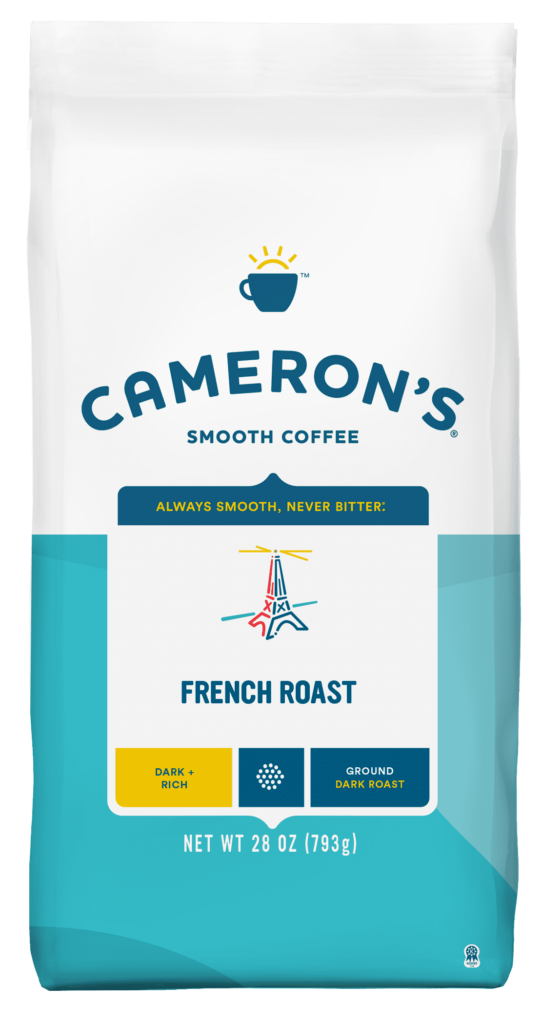 Cameron's Coffee Premium French Roast Ground Coffee, Dark Roast, 28 oz