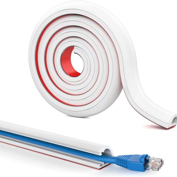 Wall Cord Hider 78 Inch, Self Adhesive Cable Hider Cord Cover for Wires, Flexible Wire Cover Cable Raceway for Cord Management Home and Office W0.59 H0.39in White