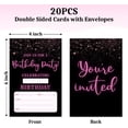 thumbnail image 3 of Black Birthday Party Invitation Cards, Pink Glitter Birthday Invites For Women, 20 Pcs 4x6 Inch Birthday Party Supplies Decorations Party Favors Birthday Party Invitations with Envelopes -10, 3 of 5