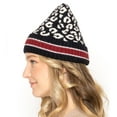thumbnail image 2 of Empire Cove Winter Knit Leopard Striped Beanie - Black, 2 of 2