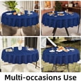 thumbnail image 5 of Round Faux Linen Table Cloth, Waterproof Burlap Fabric Tablecloth, Washable Decorative Farmhouse Table Covers for Kitchen, Dining, Parties, 60x60, Indigo, 5 of 6