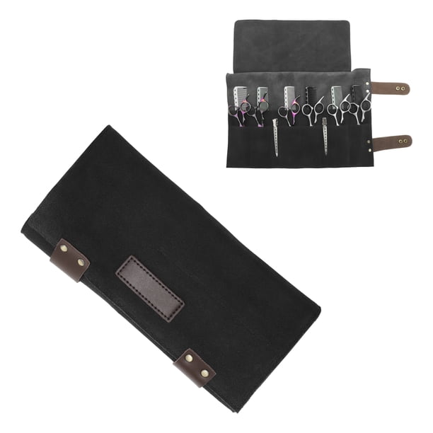Bolsa de tijeras de barbero 1Pcs Unique Bargains con múltiples bolsillos para estilistas de cabello 9.45"x4.92" negra