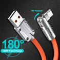 thumbnail image 2 of Cable de carga rápida giratorio de 120W 6A, Cable de juego de carga rápida para Xiaomi, Huawei, Samsung, Cable USB de silicona líquida, 2 of 4