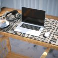 thumbnail image 3 of Long Mouse Pads for Desk,Beige Geometric Stripe Diamond Pattern Desk Mats on Top Of Desks, Desk Mouse Pad Extra Large with 3mm Non-Slip Base and Stitched Edge for Gaming,Office,Work,Home 35.4"x15.7", 3 of 6