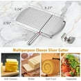 thumbnail image 3 of Stainless Steel Cheese Slicer Cutter - Multipurpose & Food with Blade, Board Accurate Size Scale for Cutting Butter Vegetables Sausage Herbs More Silver, 3 of 7