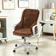 thumbnail image 6 of Office Chair Cushion One-Piece Thick Seat Cushion Padded with Backrest for Butt and Back Support, Brown, 6 of 7