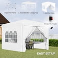 thumbnail image 4 of Outsunny 10' x 10' Pop-Up Canopy Tent, Sidewalls, Carry Bag Included, White, 4 of 10