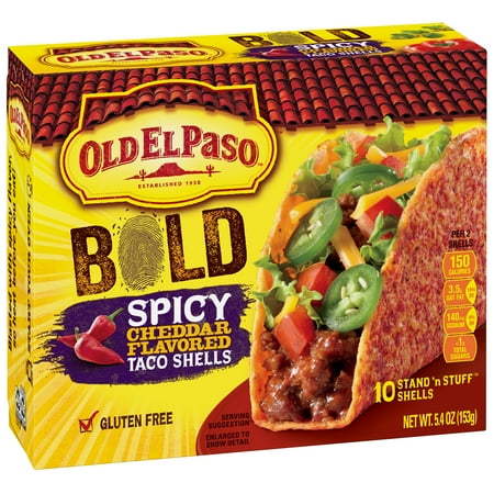 Old El Paso Gluten Free Stand N Stuff Bold Y Cheddar Flavored Old El Paso Gluten Free Stand N Stuff Bold Y Cheddar Flavored Taco Shells 5 4 Oz