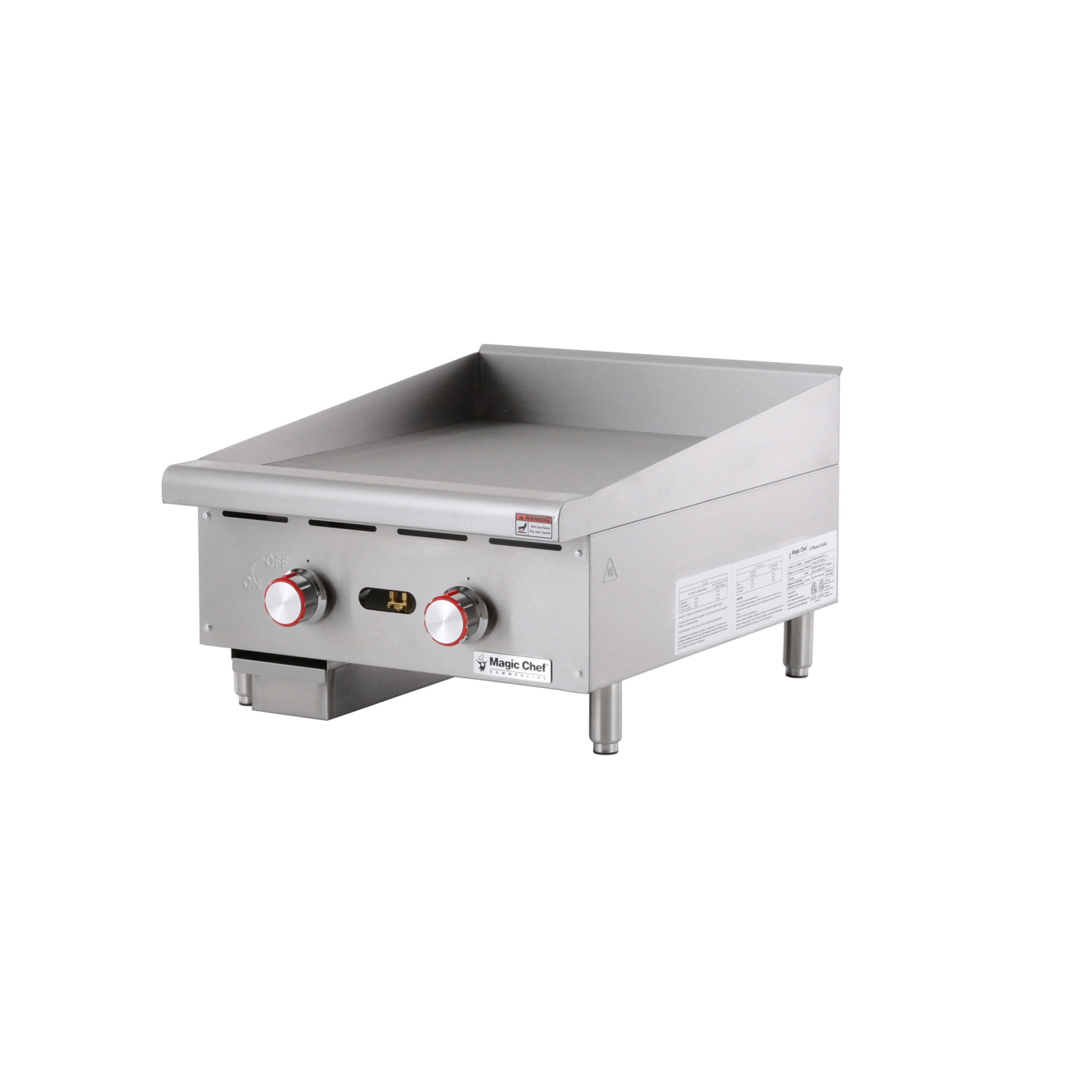 Magic Chef Commercial 24 in. Commercial Natural Gas Manual Countertop Griddle in Stainless Steel in Stainless Steel