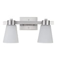 thumbnail image 1 of Prominence Home Fairendale 2 Light Brushed Nickel Bathroom Vanity Light with Frosted Glass, 1 of 10