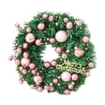 thumbnail image 4 of Guirnalda navideña artificial, adorno navideño, guirnalda colgante navideña, corona para puerta delantera, decoración navideña para interiores rosa, 4 of 8