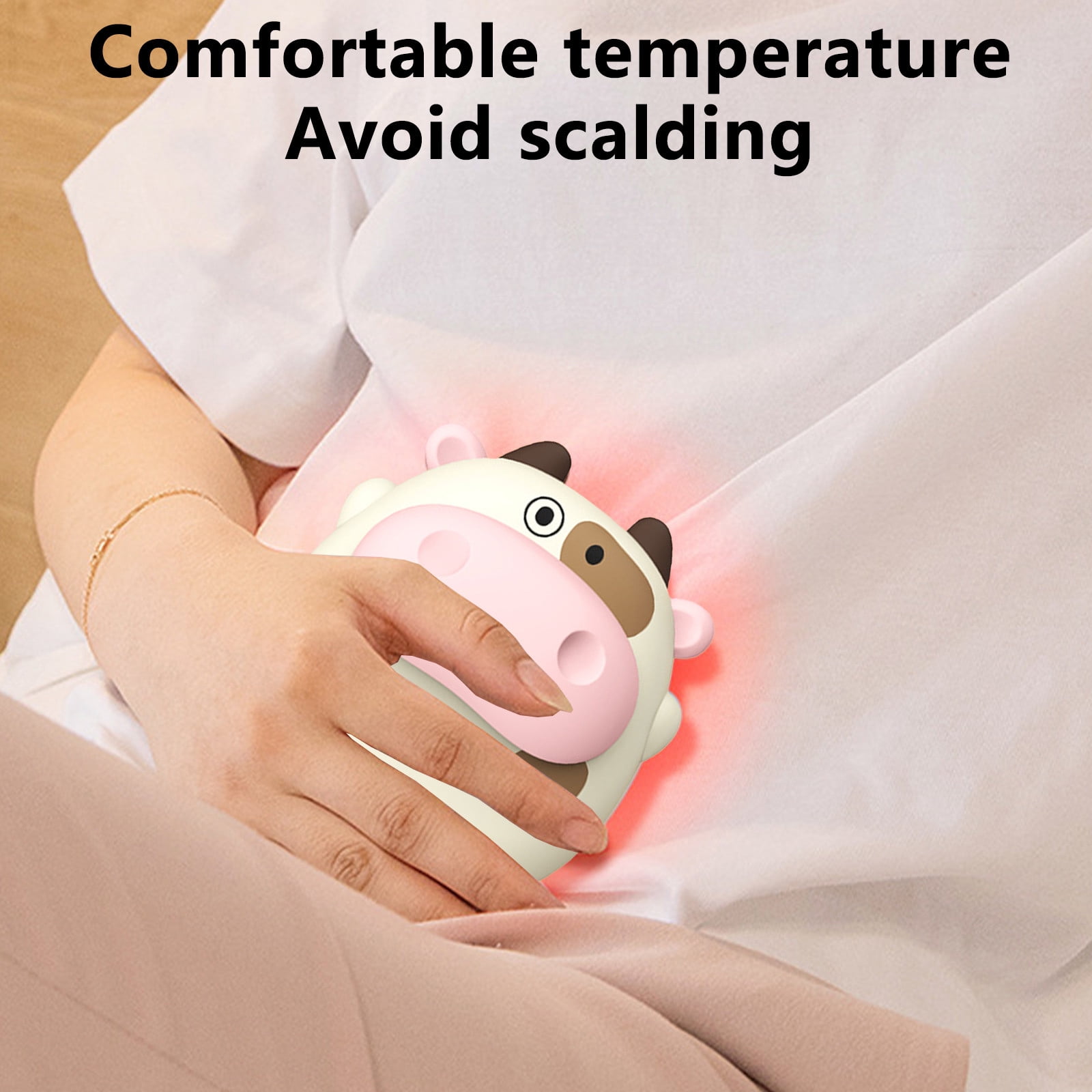 VibHome Winter Cute Cow USB Fast Charging Two Speed Temperature Control Delicate Heating On Both Sides Lightweight And Portable Fast Heating Hand Warmer