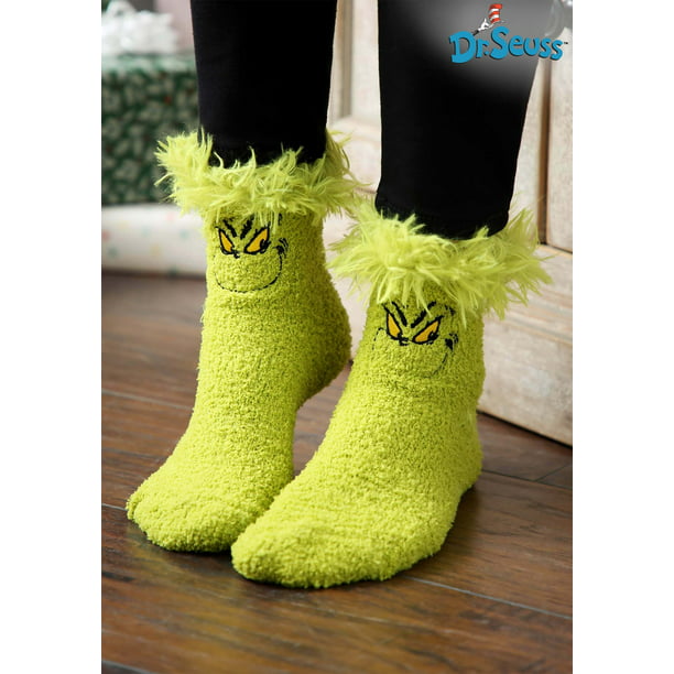 Grinch Fuzzy Socks - Walmart.com