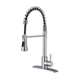 thumbnail image 2 of Cfowner Kitchen Faucet with Deck Plate Brushed Nickel, High Arc Single Handle Sink Faucet, Commercial Faucet for Bar Laundry, 2 of 6