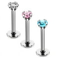 thumbnail image 2 of 4PCS/Set 16G Crystal Tragus Lip Ring Ear Cartilage Stud Earring Bars Piercing, 2 of 8