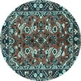 thumbnail image 1 of Ahgly Company Indoor Round Persian Light Blue Traditional Area Rugs, 8' Round, 1 of 4