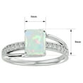 thumbnail image 5 of SuperJeweler 1 3/4 Carat Emerald Shape Created Opal and Diamond Ring In Sterling Silver For Women, 5 of 6