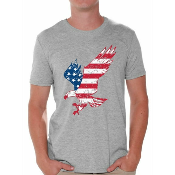 Awkward Styles American Flag Distressed Men Shirt Love USA 4th of July Men T shirt 4th of July Party USA Flag Tshirt for Men Patriotic Gifts 4th of July Men T-shirt Made in the USA