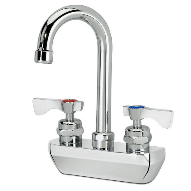 Krowne Metal 14400L Commercial Splash Mount Faucet 31/2" Gooseneck