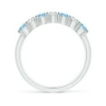 thumbnail image 2 of ANGARA Natural Half Eternity Seven Stone Aquamarine and Diamond Wedding Ring in 14K White Gold for Women (Size-3mm) | March Birthstone, Anniversary, Jewelry Gift for Women | Natural Aquamarine Ring, 2 of 8