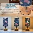 thumbnail image 3 of Touch Control Table Lamp with LED Bulb Bedside Lamp for Bedroom Living Room Blue Butterflies and Flowers, 3 of 8