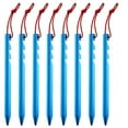 thumbnail image 2 of qILAKOG Outdoor Aluminum Tent Nails Tent Nail Set Camping Tent Nails With Three Edged Sawtooth Thickened With Rope Bag 8 PC, 2 of 6