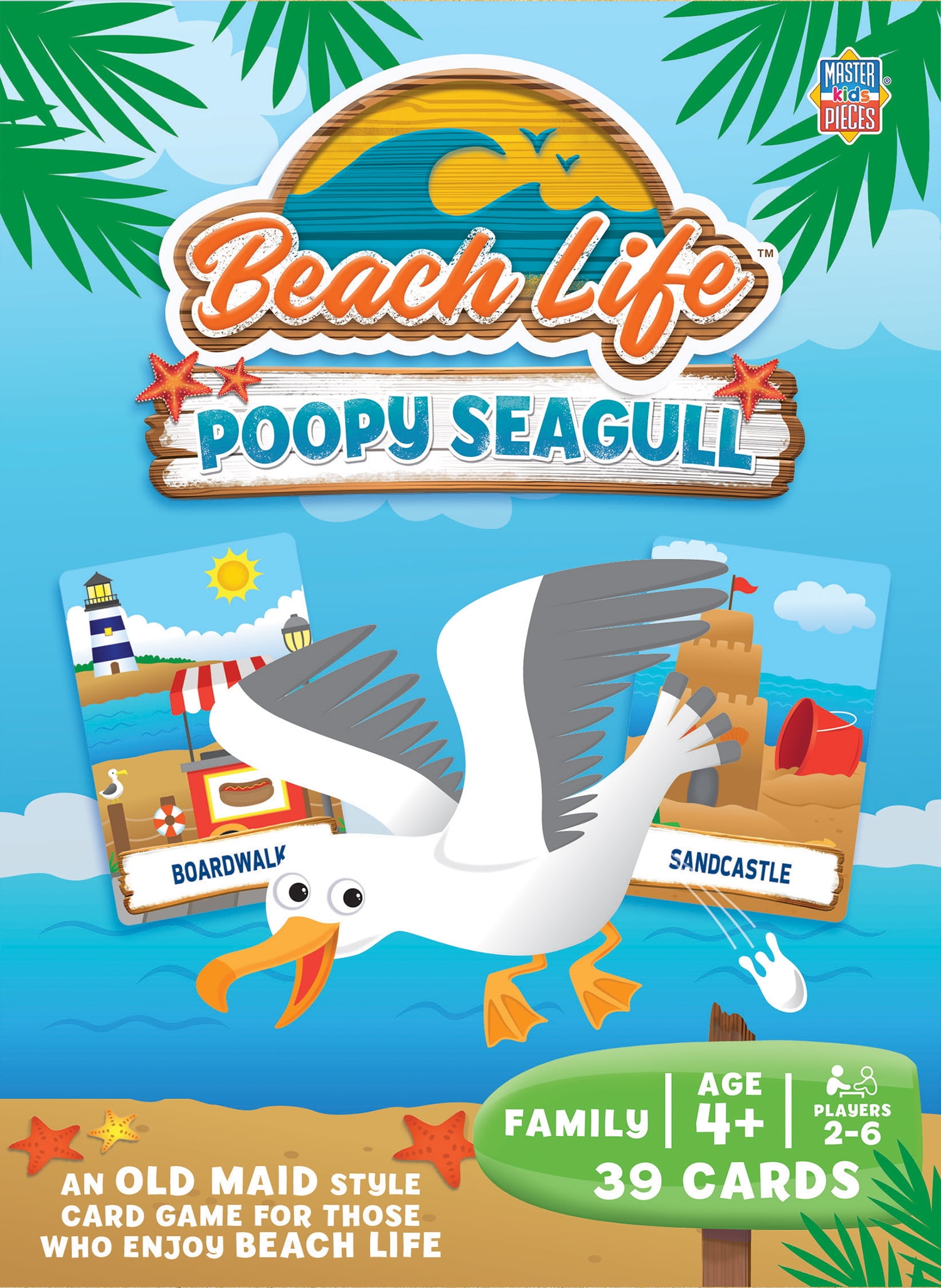 MasterPieces Kids Games - Beach Life - Poopy Seagull Card Game