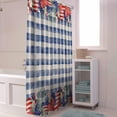 thumbnail image 4 of 4th of July American Flag Plaid Shower Curtain, Blue Heart Shower Curtain Set with Hooks, Spring Summer Waterproof Fabric Shower Curtains for Bathroom Decor, 36x72 Inch Bath Curtain, 4 of 6