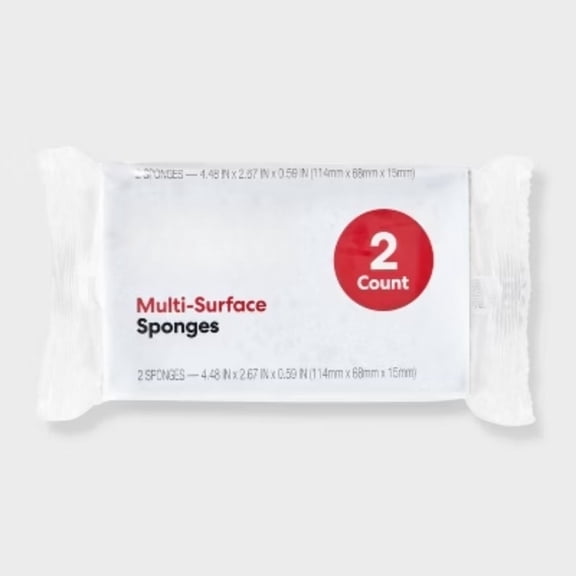All-Purpose Dish Sponge, 2ct, for Dishes, Sinks & Countertops