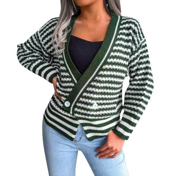 Vedolay Women's Knit Cardigan Sweater Fall Winter Long Sleeve Sweater Jacket Green,M