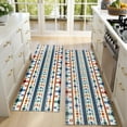 thumbnail image 4 of Kitchen Rugs Sets Of 2,Blue and Orange Geometric Boho Pattern Anti Fatigue Kitchen Mat Rugs Non Slip Washable,Decorative Kitchen Floor Mats for Kitchen,Sink,Laundry,17"X47", 4 of 5