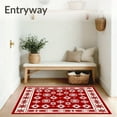 thumbnail image 3 of ODIKA 5'x7' Machine Washable Non-Slip Area Rug, Joyful Nordic Yuletide Hearth Embellishment High Traffic Rug with Pad, Red, 611412, 3 of 8