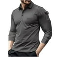 thumbnail image 1 of pstuiky manga larga para hombre, Camisa de manga larga de color liso para hombre con bolsillos en los brazos y solapa. top de hombre s, 1 of 5
