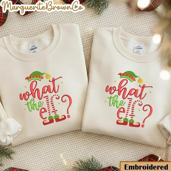 Embroidered Elf Christmas Sweatshirt, What The Elf Sweater, Elf Christmas Sweatshirt, The Elf Christmas Jumper, Christmas Gift For Boys Girl