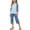 Light Blue, variant on Girls 2 Piece Pajama Set Soft Modal Knit Summer Sleepwear 3/4 Sleeve Pullover Top with Capri Pants Lounge Outfit for Kids 2-14 Years