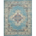 thumbnail image 1 of homeroots home decor 385337 8’x10’ Light Blue Distressed Medallion Area Rug, 1 of 1